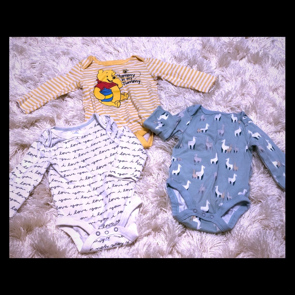 3-6 months Long Sleeve Baby Onesie Bundle